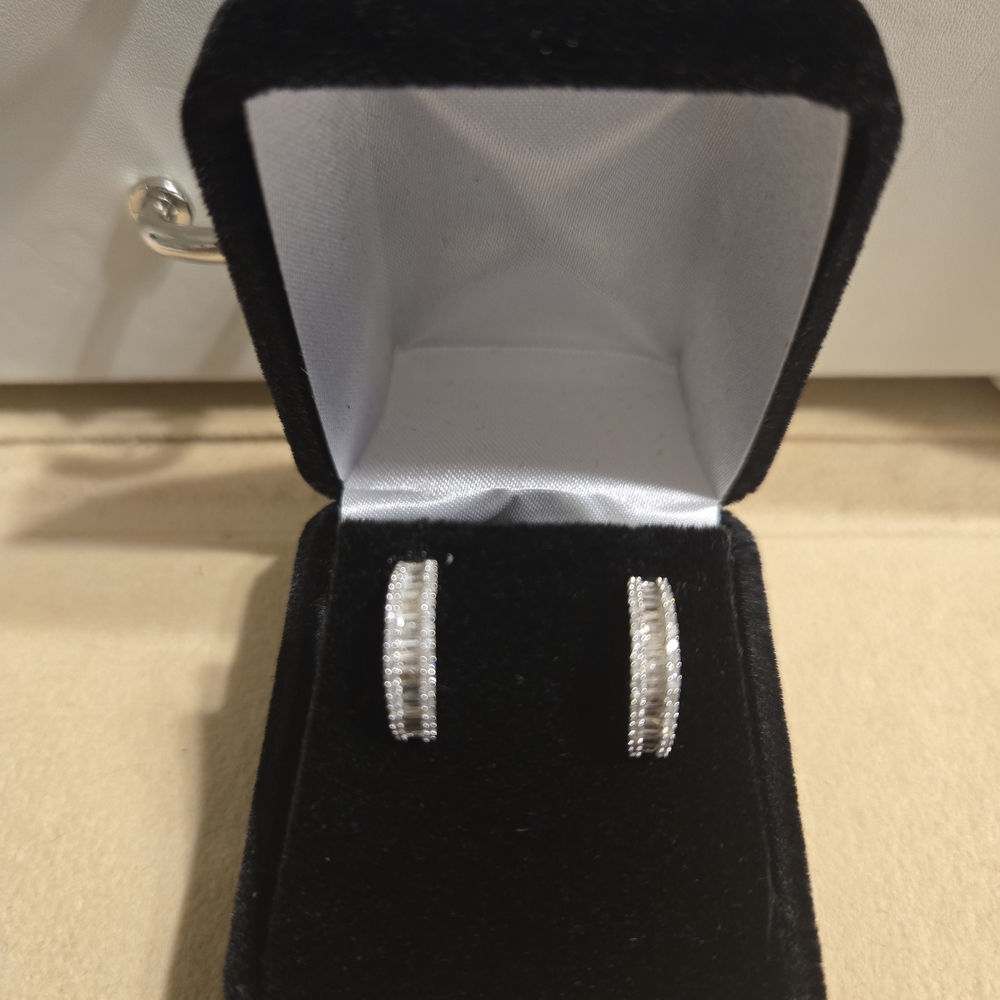 18k White Gold Natural Diamon Earrings